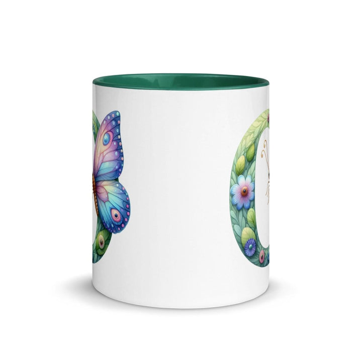 Letter O Colorful Print Mug - Dark green - 11 oz - ArtyKoala