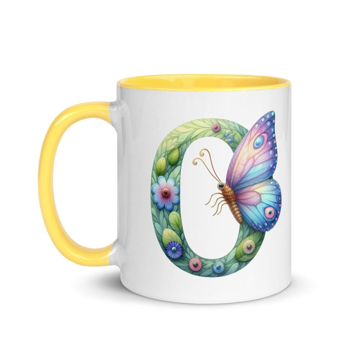 Letter O Colorful Print Mug - Black - 11 oz - ArtyKoala