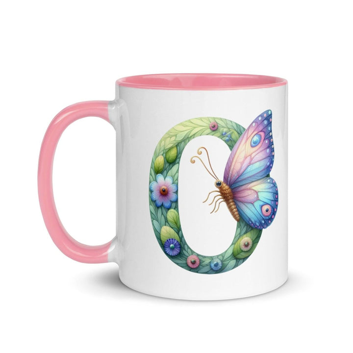 Letter O Colorful Print Mug - Pink - 11 oz - ArtyKoala
