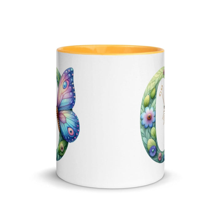 Letter O Colorful Print Mug - Golden Yellow - 11 oz - ArtyKoala