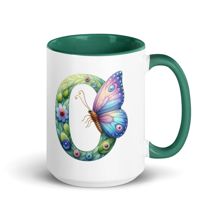Letter O Colorful Print Mug - Dark green - 15 oz - ArtyKoala