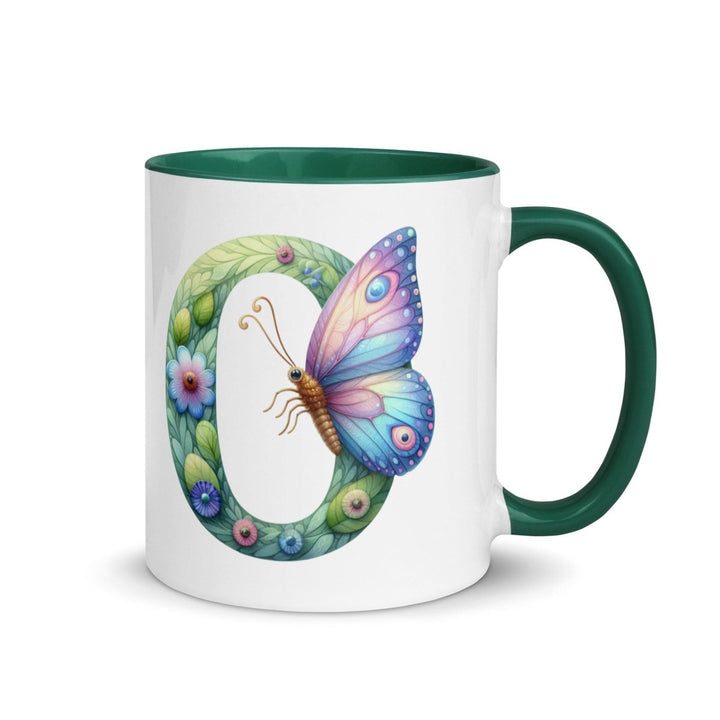 Letter O Colorful Print Mug - Dark green - 11 oz - ArtyKoala