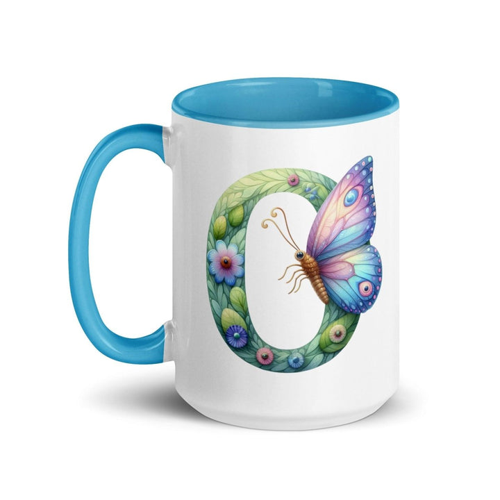 Letter O Colorful Print Mug - Blue - 15 oz - ArtyKoala