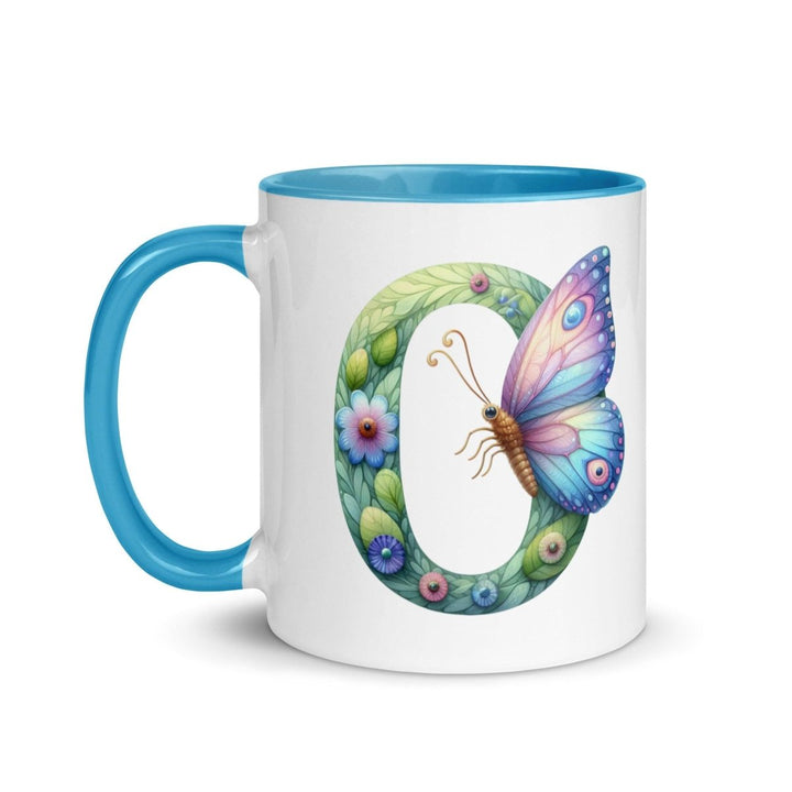 Letter O Colorful Print Mug - Blue - 11 oz - ArtyKoala