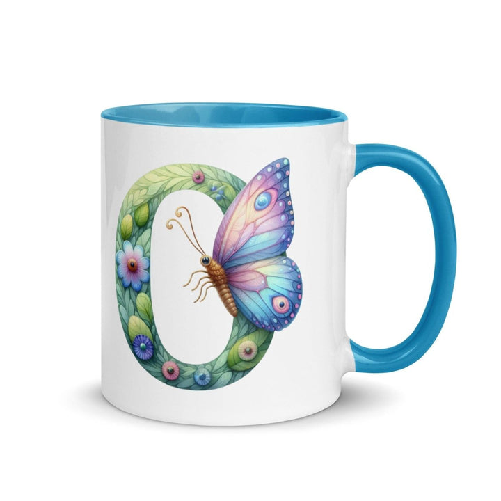 Letter O Colorful Print Mug - Blue - 11 oz - ArtyKoala