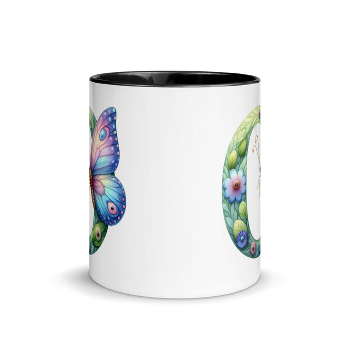 Letter O Colorful Print Mug - Black - 11 oz - ArtyKoala