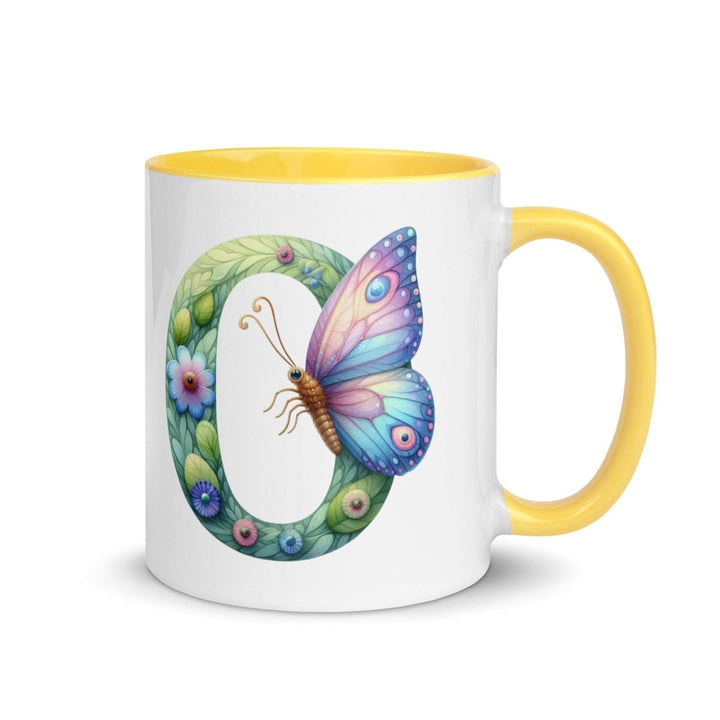 Letter O Colorful Print Mug - Yellow - 11 oz - ArtyKoala