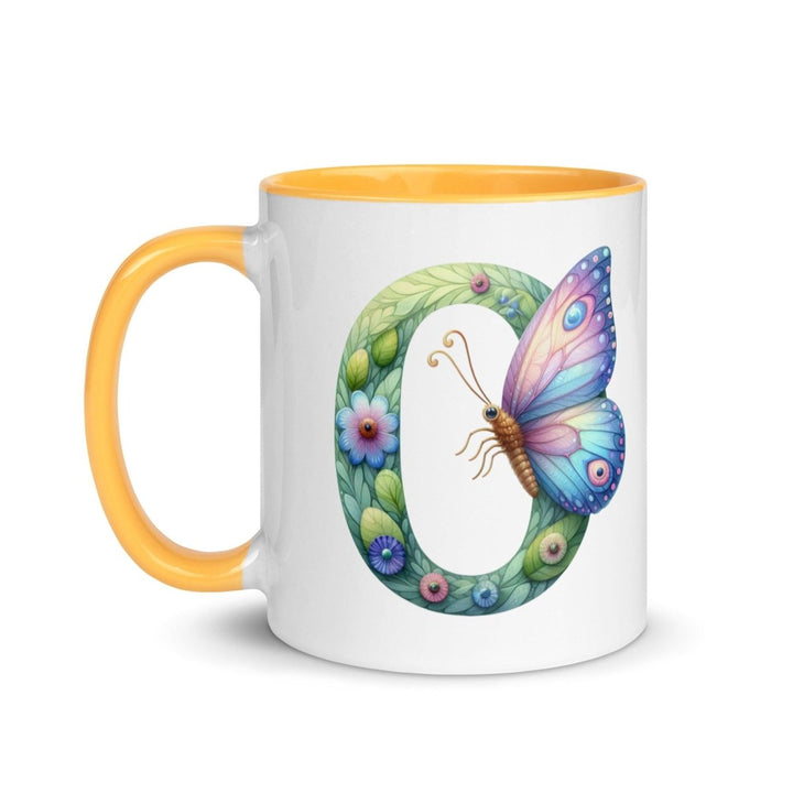 Letter O Colorful Print Mug - Golden Yellow - 11 oz - ArtyKoala