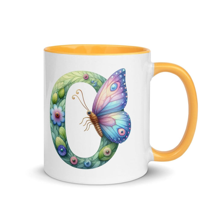 Letter O Colorful Print Mug - Golden Yellow - 11 oz - ArtyKoala
