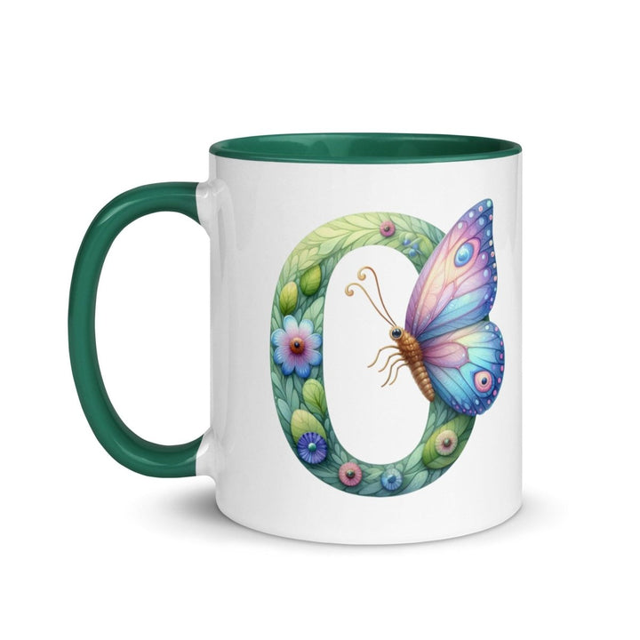 Letter O Colorful Print Mug - Dark green - 11 oz - ArtyKoala