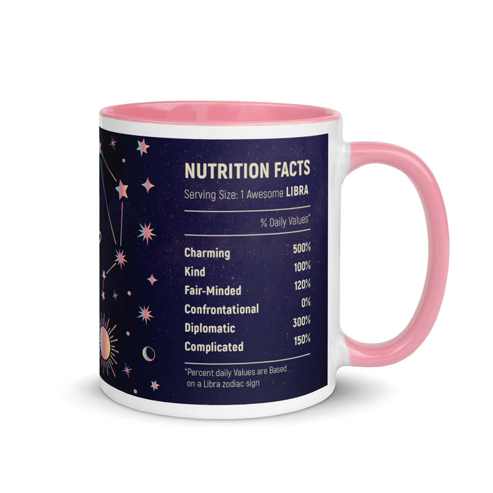 Libra Mug With Color Inside - Pink / 11 oz - ArtyKoala