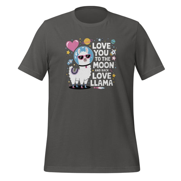 LLama Love to Moon Graphic Tee - Asphalt - S - ArtyKoala