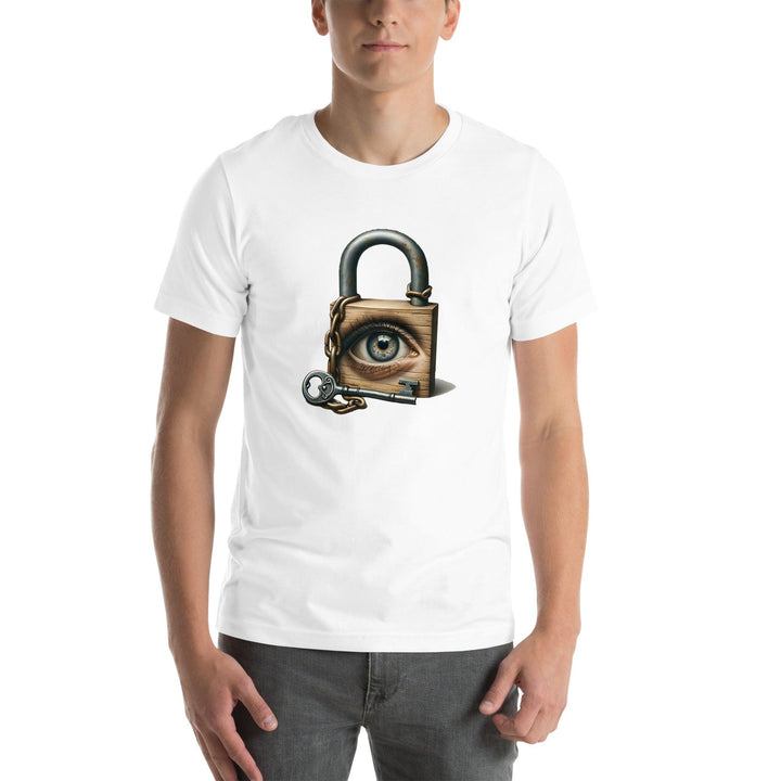 Locked Eye Man T-Shirt - White / S - ArtyKoala