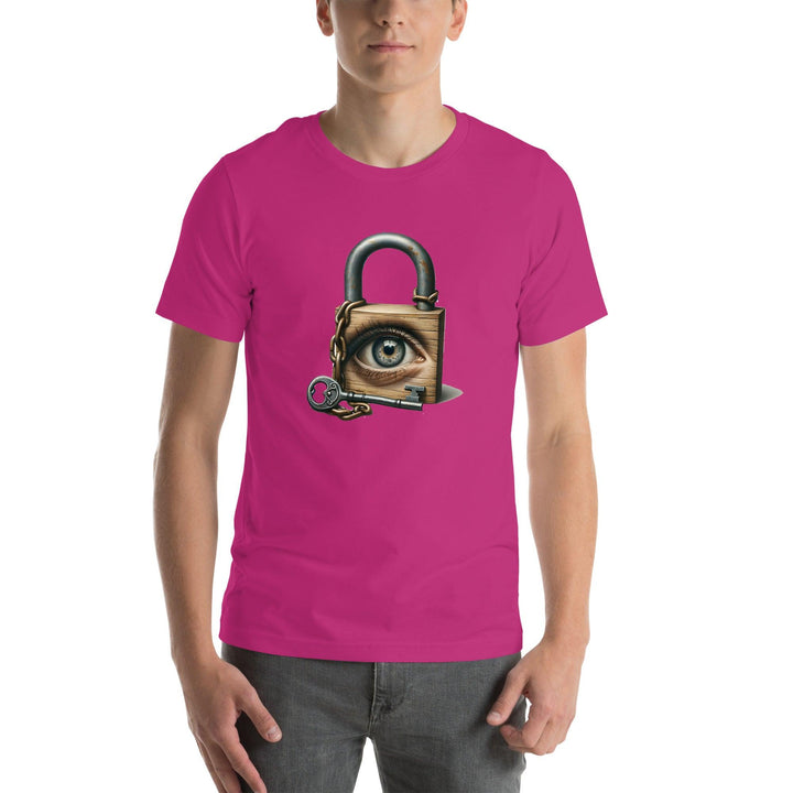 Locked Eye Man T-Shirt - Berry / S - ArtyKoala