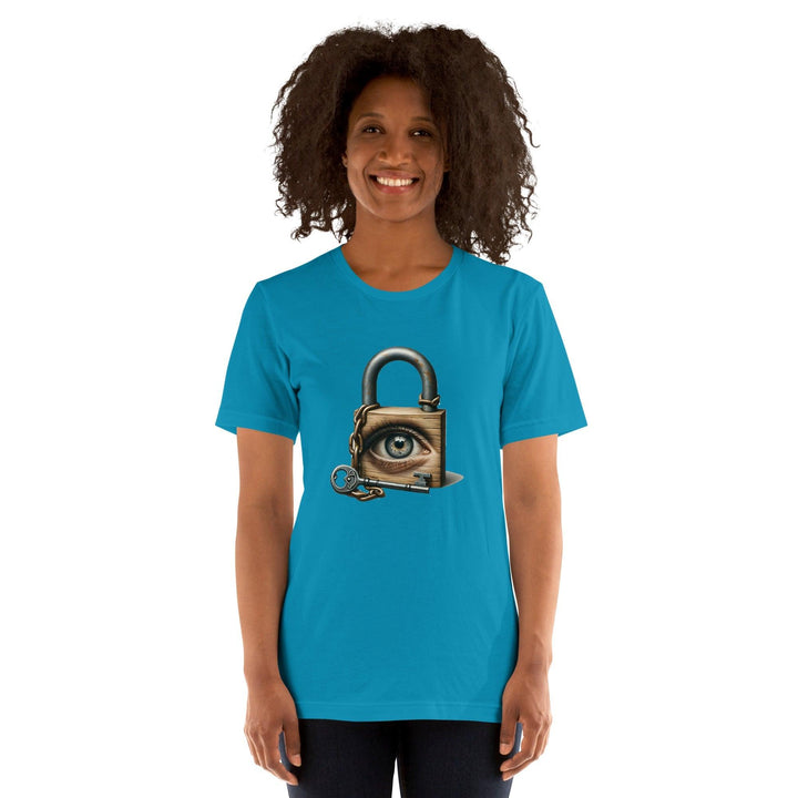 Locked Eye Woman T-Shirt - Black Heather / S - ArtyKoala