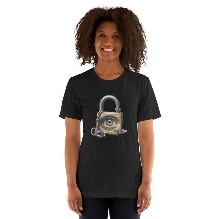 Locked Eye Woman T-Shirt - Black Heather / S - ArtyKoala