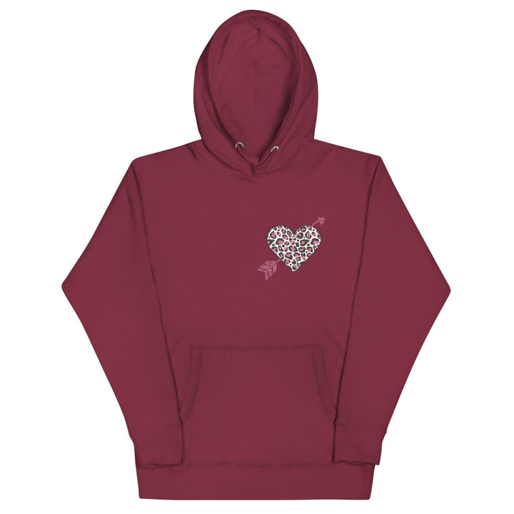 Love Arrow Graphic Hoodie - Maroon - S - ArtyKoala