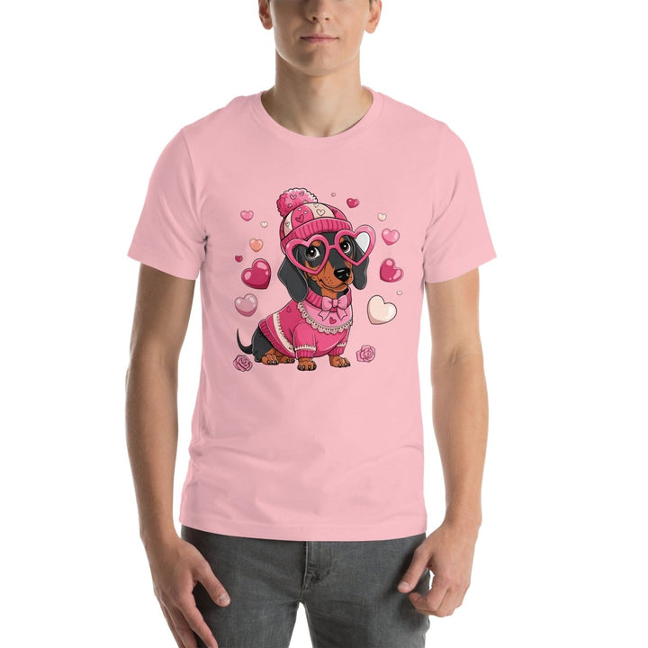 Love Dog Graphic Tee - Pink - S - ArtyKoala