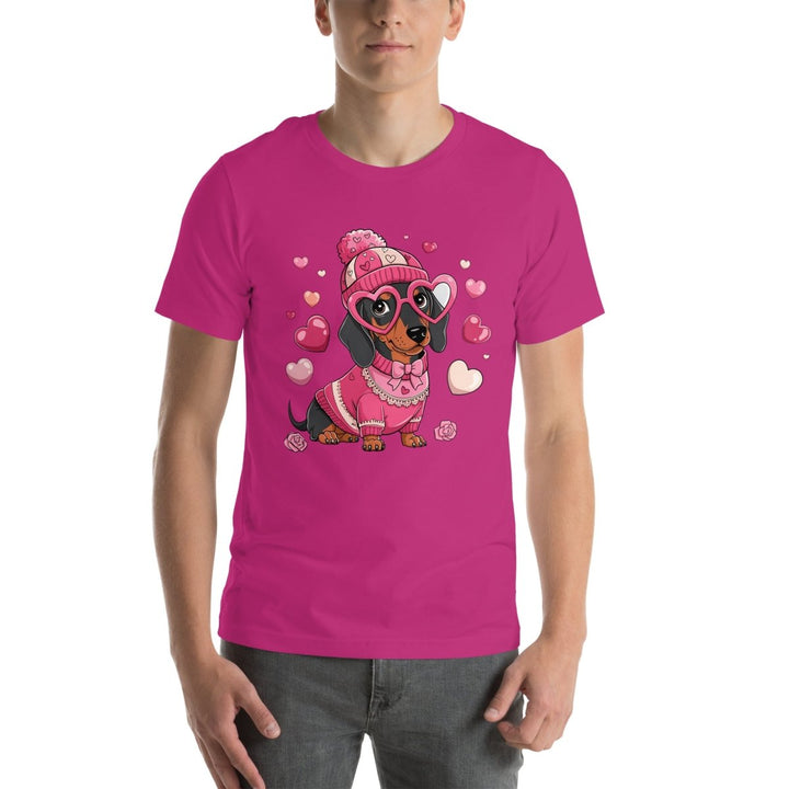 Love Dog Graphic Tee - Berry - S - ArtyKoala