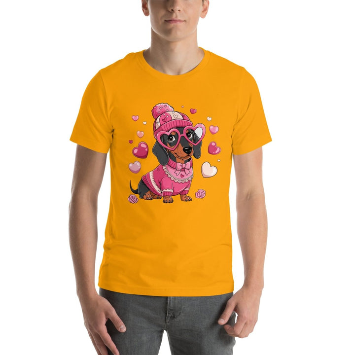 Love Dog Graphic Tee - Gold - S - ArtyKoala