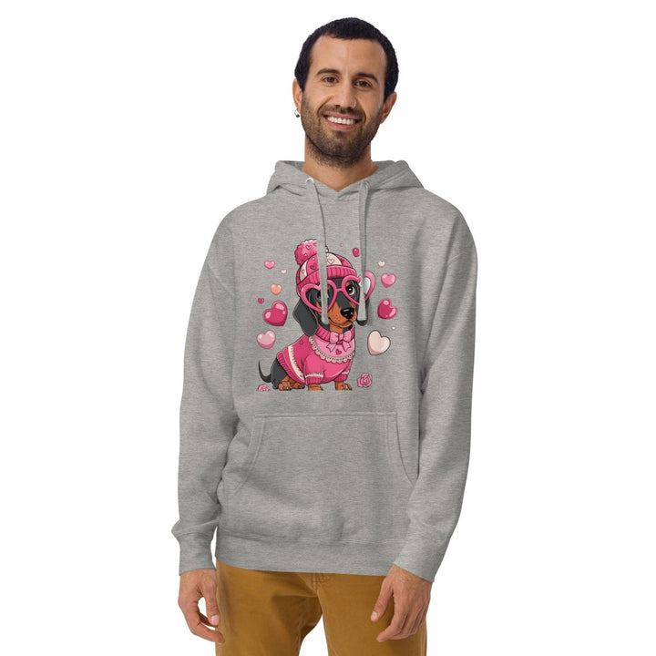Love Dog Unisex Graphic Hoodie - White - S - ArtyKoala