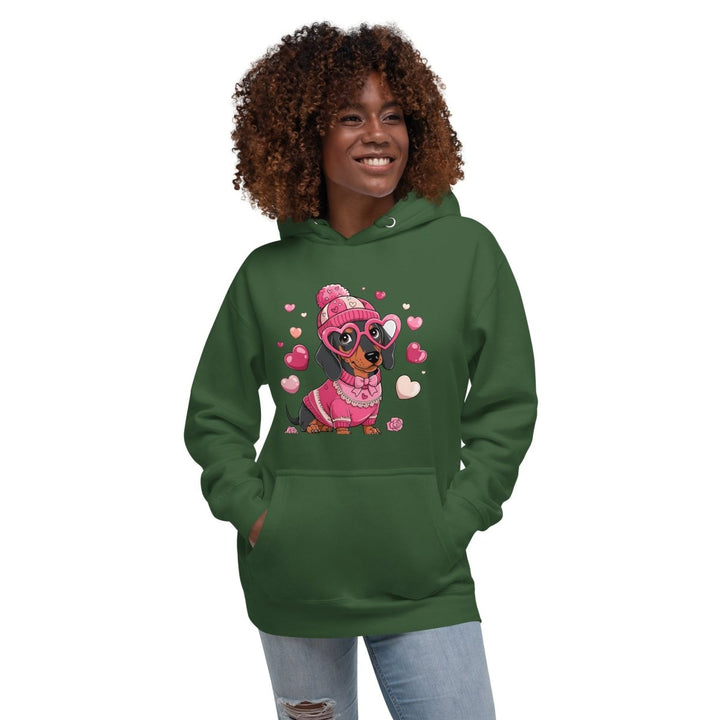 Love Dog Unisex Graphic Hoodie - White - S - ArtyKoala