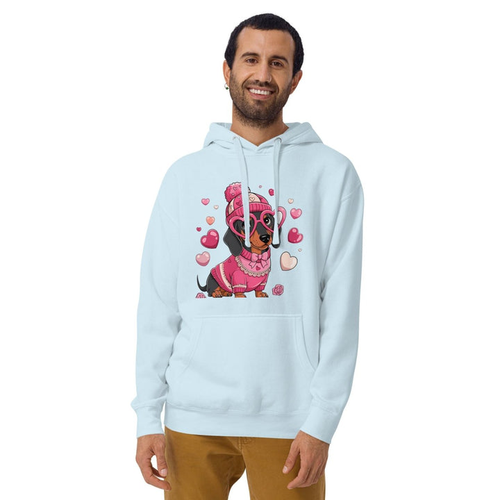 Love Dog Unisex Graphic Hoodie - White - S - ArtyKoala
