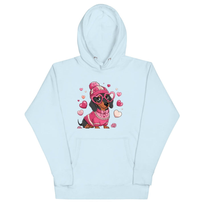 Love Dog Unisex Graphic Hoodie - Sky Blue - S - ArtyKoala