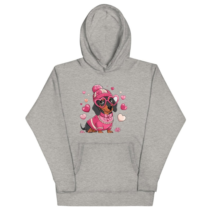 Love Dog Unisex Graphic Hoodie - Carbon Grey - S - ArtyKoala