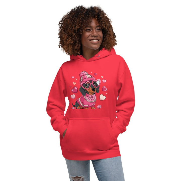 Love Dog Unisex Graphic Hoodie - White - S - ArtyKoala