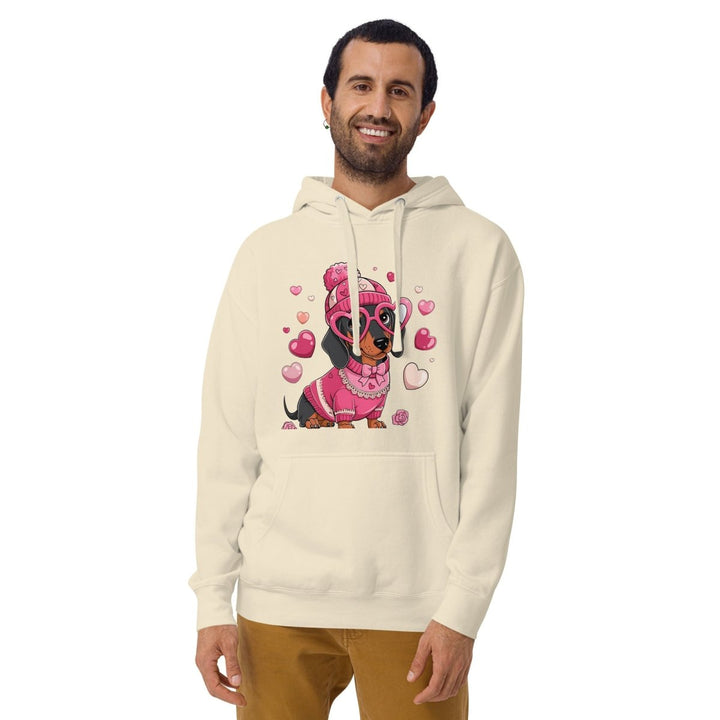 Love Dog Unisex Graphic Hoodie - White - S - ArtyKoala