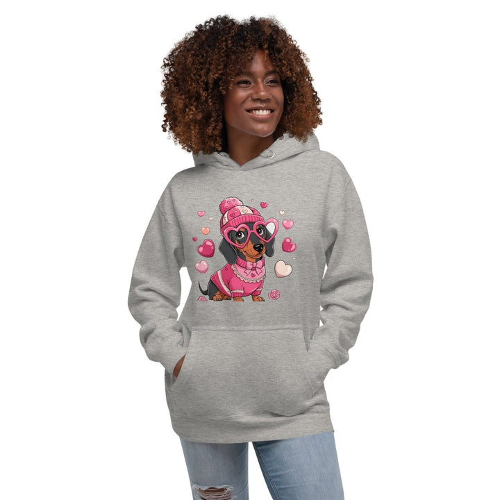 Love Dog Unisex Graphic Hoodie - White - S - ArtyKoala