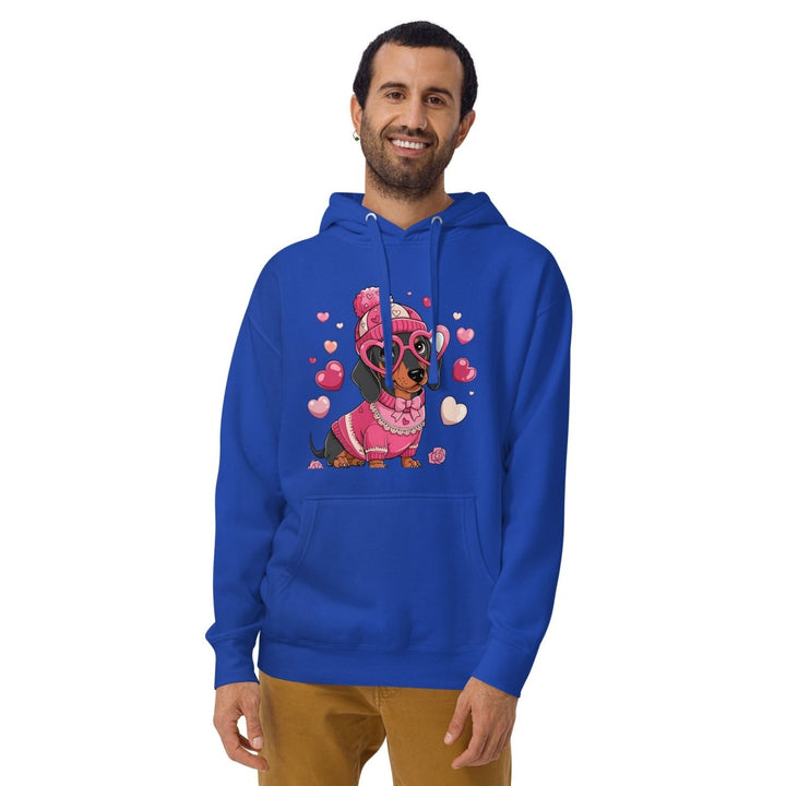Love Dog Unisex Graphic Hoodie - White - S - ArtyKoala