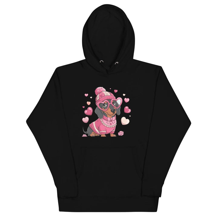 Love Dog Unisex Graphic Hoodie - Black - S - ArtyKoala
