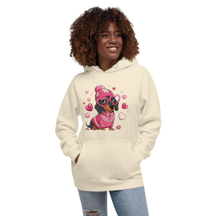 Love Dog Unisex Graphic Hoodie - White - S - ArtyKoala