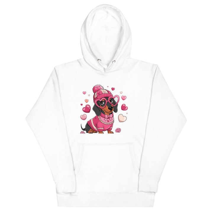 Love Dog Unisex Graphic Hoodie - White - S - ArtyKoala