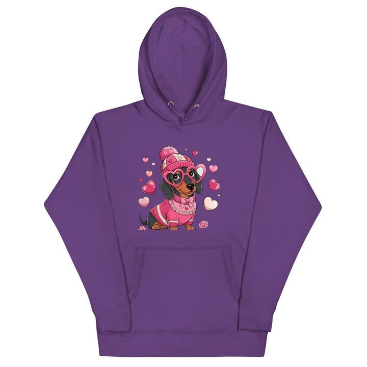 Love Dog Unisex Graphic Hoodie - Purple - S - ArtyKoala