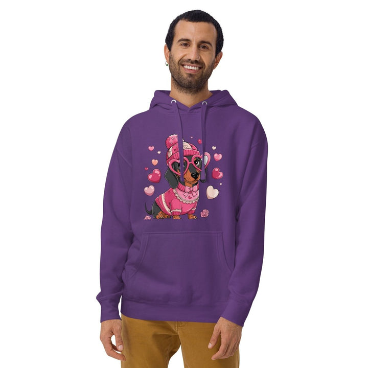 Love Dog Unisex Graphic Hoodie - White - S - ArtyKoala