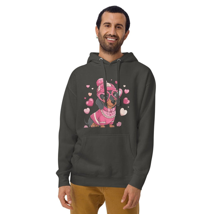 Love Dog Unisex Graphic Hoodie - White - S - ArtyKoala