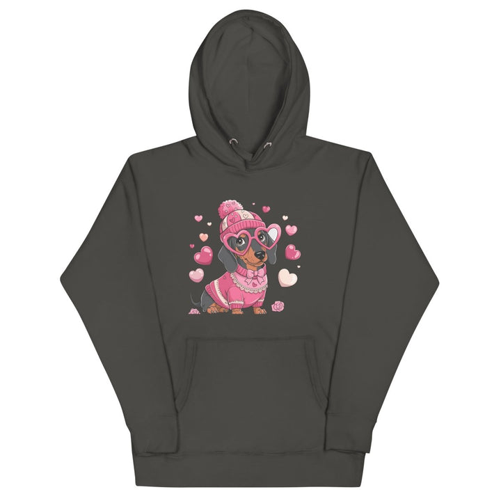 Love Dog Unisex Graphic Hoodie - Vintage Black - S - ArtyKoala