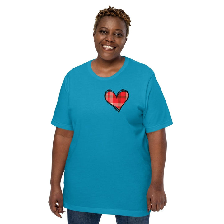 Love Heart Graphic Tee - Aqua - S - ArtyKoala