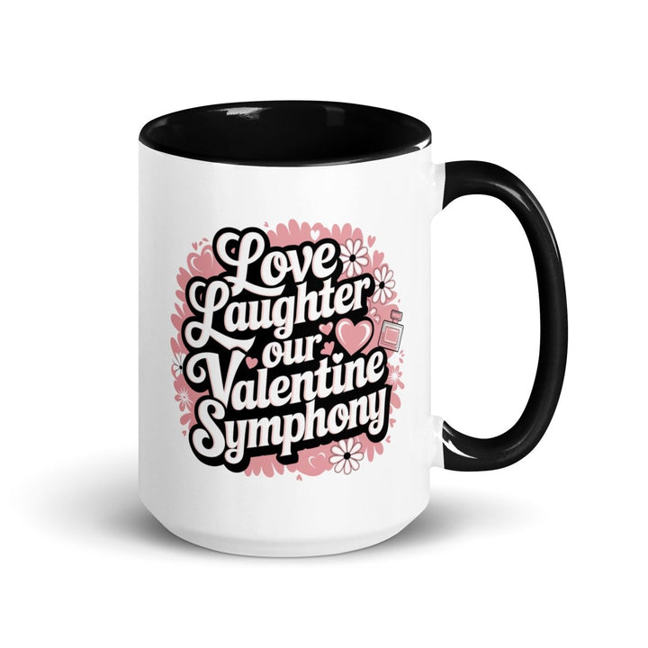 Love Laughter Colorful Print Mug - Black - 15 oz - ArtyKoala