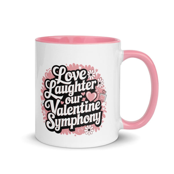 Love Laughter Colorful Print Mug - Pink - 11 oz - ArtyKoala