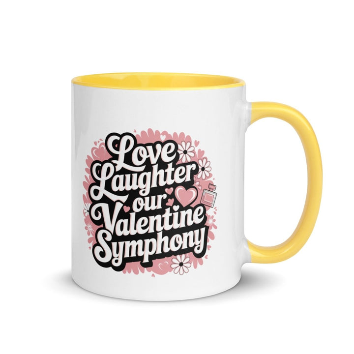 Love Laughter Colorful Print Mug - Yellow - 11 oz - ArtyKoala