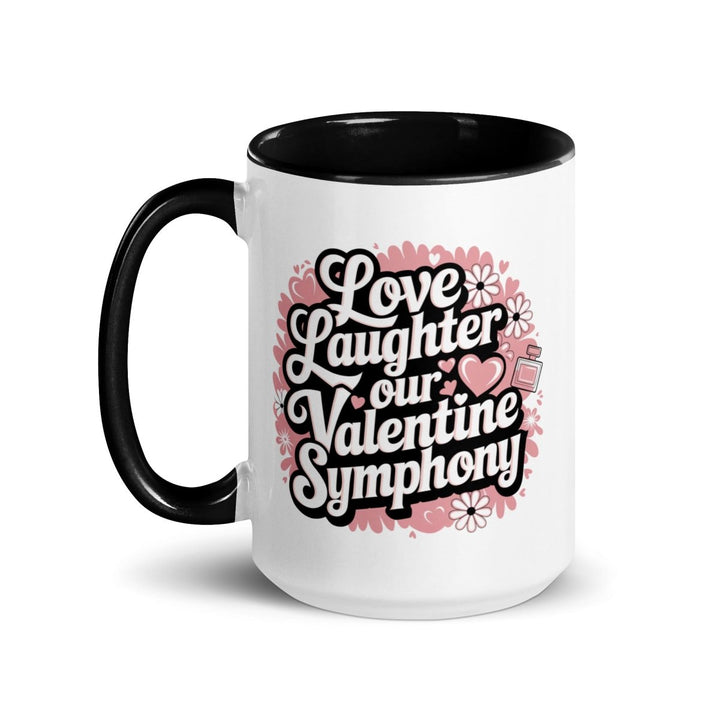 Love Laughter Colorful Print Mug - Dark Blue - 11 oz - ArtyKoala