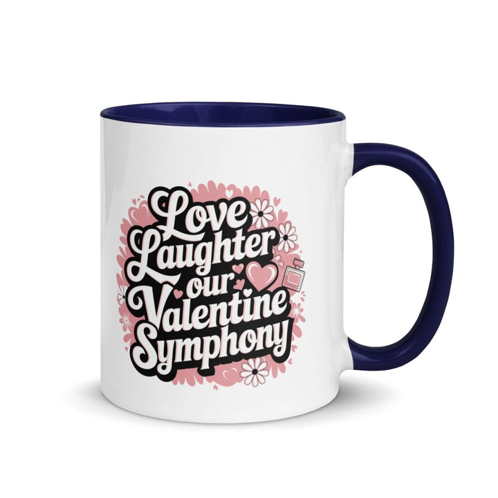 Love Laughter Colorful Print Mug - Dark Blue - 11 oz - ArtyKoala