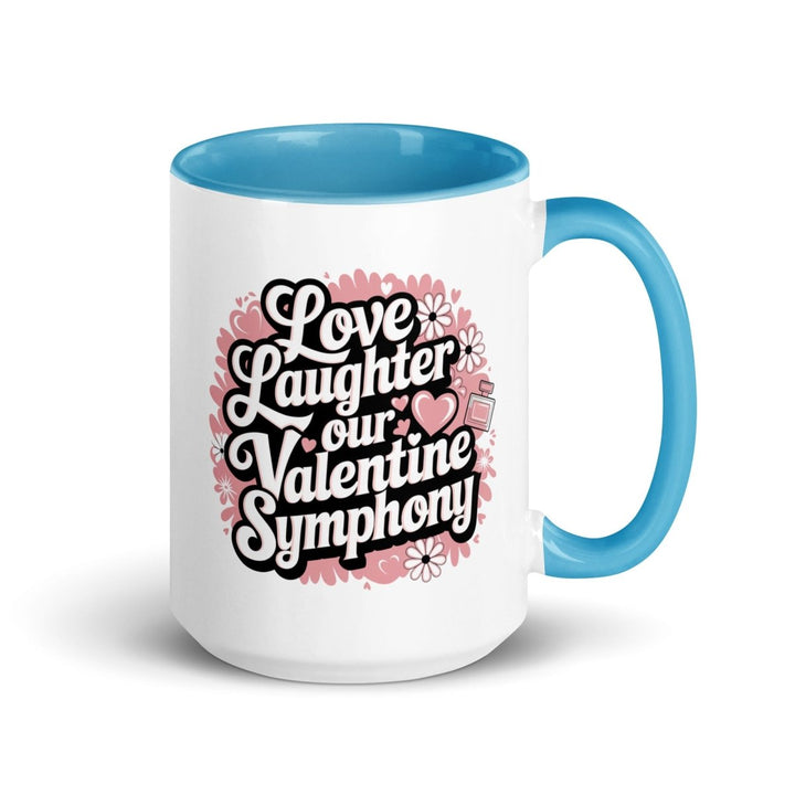 Love Laughter Colorful Print Mug - Blue - 15 oz - ArtyKoala
