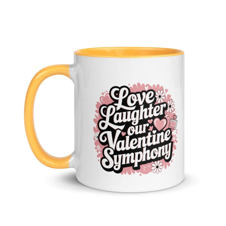 Love Laughter Colorful Print Mug - Orange - 11 oz - ArtyKoala