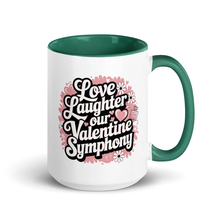 Love Laughter Colorful Print Mug - Dark green - 15 oz - ArtyKoala