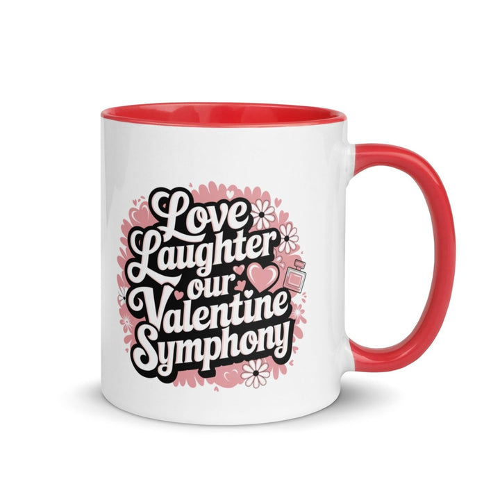Love Laughter Colorful Print Mug - Red - 11 oz - ArtyKoala